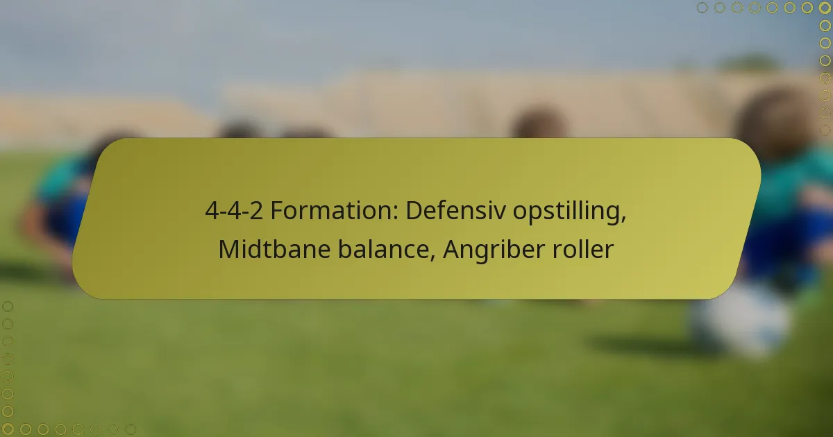 4-4-2 Formation: Defensiv opstilling, Midtbane balance, Angriber roller