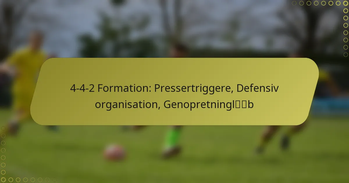 4-4-2 Formation: Pressertriggere, Defensiv organisation, Genopretningløb
