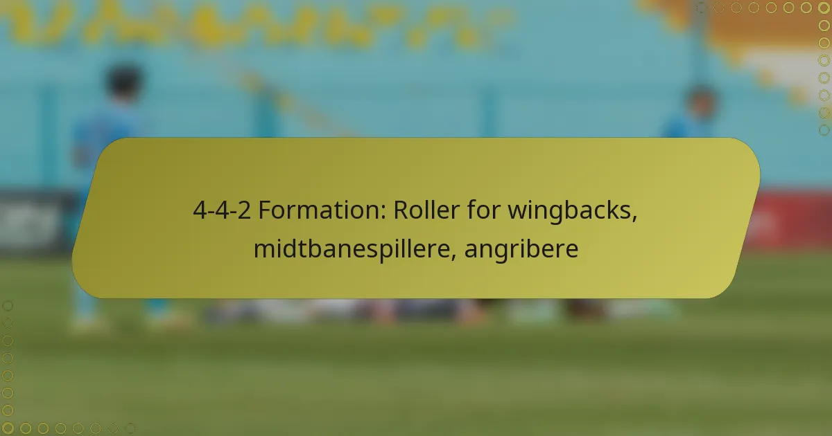 4-4-2 Formation: Roller for wingbacks, midtbanespillere, angribere