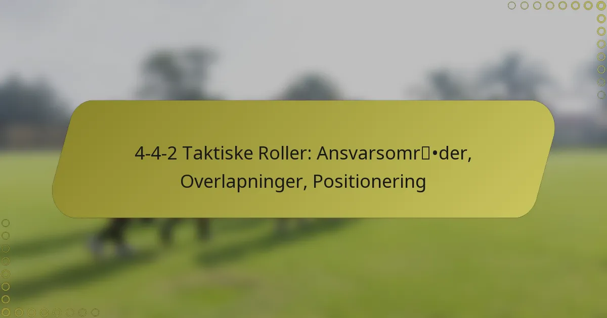 4-4-2 Taktiske Roller: Ansvarsområder, Overlapninger, Positionering